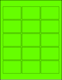 Sheet of 2.5" x 1.75" Fluorescent Green labels
