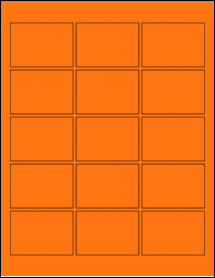Sheet of 2.5" x 1.75" Fluorescent Orange labels