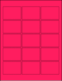 Sheet of 2.5" x 1.75" Fluorescent Pink labels