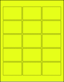 Sheet of 2.5" x 1.75" Fluorescent Yellow labels