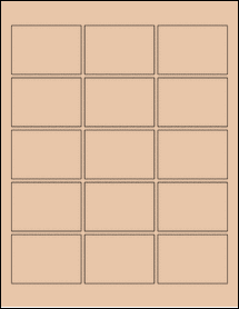 Sheet of 2.5" x 1.75" Light Tan labels