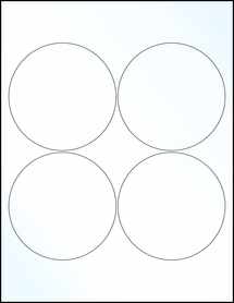 Sheet of 3.9375" Circle Clear Gloss Laser labels