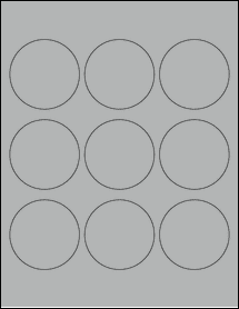 Sheet of 2.5" Circle True Gray labels