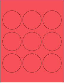 Sheet of 2.5" Circle True Red labels