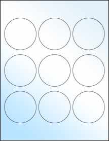 Sheet of 2.5" Circle White Gloss Inkjet labels