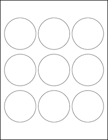 Sheet of 2.5" Circle Weatherproof Matte Inkjet labels