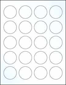 Sheet of 1.67" Circle Clear Gloss Laser labels