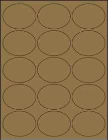 Sheet of 2.625" x 2" Brown Kraft labels