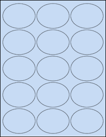 Sheet of 2.625" x 2" Pastel Blue labels