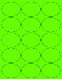 Sheet of 2.625" x 2" Fluorescent Green labels