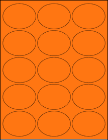 Sheet of 2.625" x 2" Fluorescent Orange labels