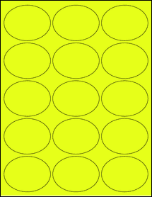 Sheet of 2.625" x 2" Fluorescent Yellow labels