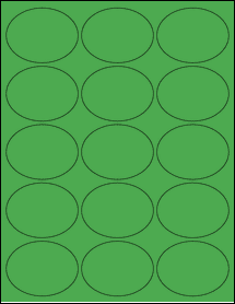 Sheet of 2.625" x 2" True Green labels