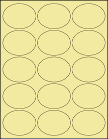 Sheet of 2.625" x 2" Pastel Yellow labels