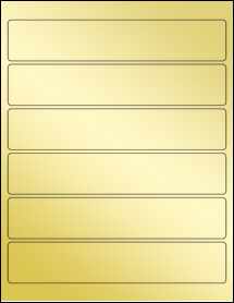 Sheet of 8" x 1.5" Gold Foil Inkjet labels