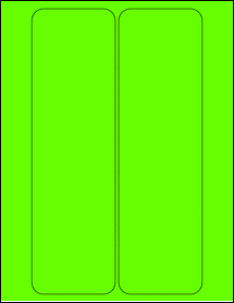 Sheet of 3.0625" x 10.4375" Fluorescent Green labels