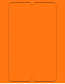 Sheet of 3.0625" x 10.4375" Fluorescent Orange labels