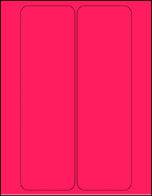 Sheet of 3.0625" x 10.4375" Fluorescent Pink labels