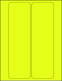 Sheet of 3.0625" x 10.4375" Fluorescent Yellow labels