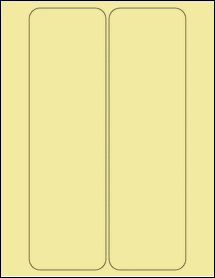 Sheet of 3.0625" x 10.4375" Pastel Yellow labels