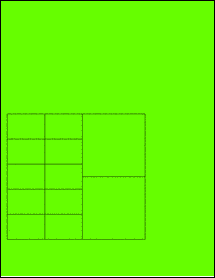Sheet of 5.5" x 5" Fluorescent Green labels
