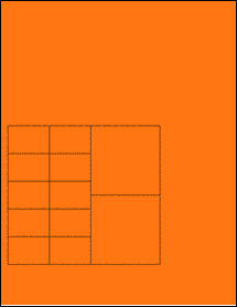 Sheet of 5.5" x 5" Fluorescent Orange labels
