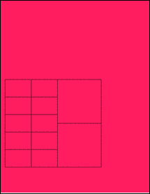 Sheet of 5.5" x 5" Fluorescent Pink labels