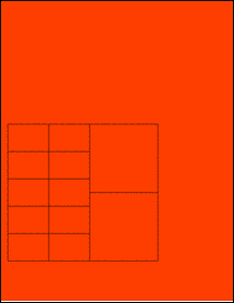 Sheet of 5.5" x 5" Fluorescent Red labels