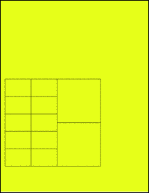 Sheet of 5.5" x 5" Fluorescent Yellow labels