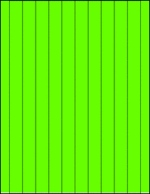 Sheet of 0.75" x 11" Fluorescent Green labels