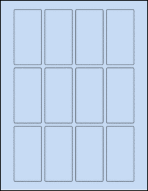 Sheet of 1.6" x 3.2" Pastel Blue labels