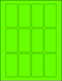 Sheet of 1.6" x 3.2" Fluorescent Green labels