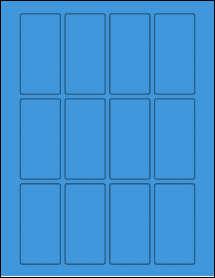 Sheet of 1.6" x 3.2" True Blue labels