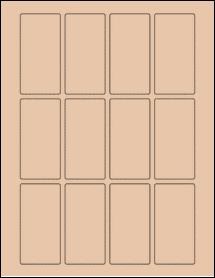 Sheet of 1.6" x 3.2" Light Tan labels