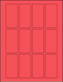 Sheet of 1.6" x 3.2" True Red labels