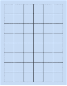 Sheet of 1.25" x 1.25" Pastel Blue labels