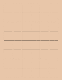 Sheet of 1.25" x 1.25" Light Tan labels