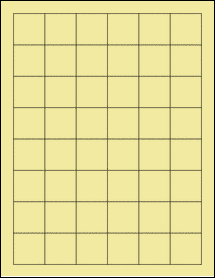 Sheet of 1.25" x 1.25" Pastel Yellow labels