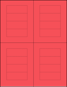 Sheet of 2.65" x 4" True Red labels