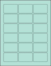 Sheet of 2.375" x 1.5" Pastel Green labels