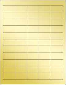 Sheet of 1.5625" x 0.8807" Gold Foil Laser labels