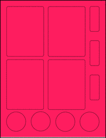 Sheet of Custom (Various) Fluorescent Pink labels