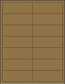 Sheet of 4" x 1.5" Brown Kraft labels