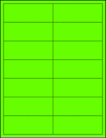 Sheet of 4" x 1.5" Fluorescent Green labels