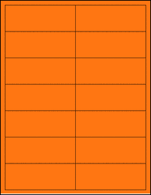 Sheet of 4" x 1.5" Fluorescent Orange labels