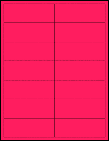 Sheet of 4" x 1.5" Fluorescent Pink labels