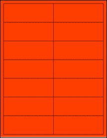 Sheet of 4" x 1.5" Fluorescent Red labels