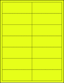 Sheet of 4" x 1.5" Fluorescent Yellow labels