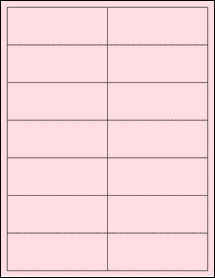 Sheet of 4" x 1.5" Pastel Pink labels