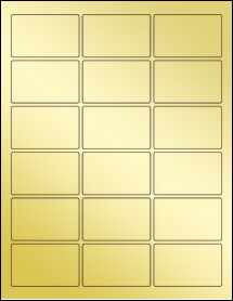 Sheet of 2.5" x 1.563" Gold Foil Inkjet labels